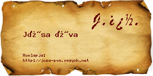 Jósa Éva névjegykártya